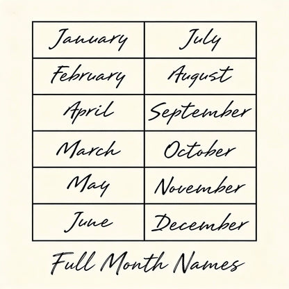 Natural Wood Stamp  - Month and Week Collection