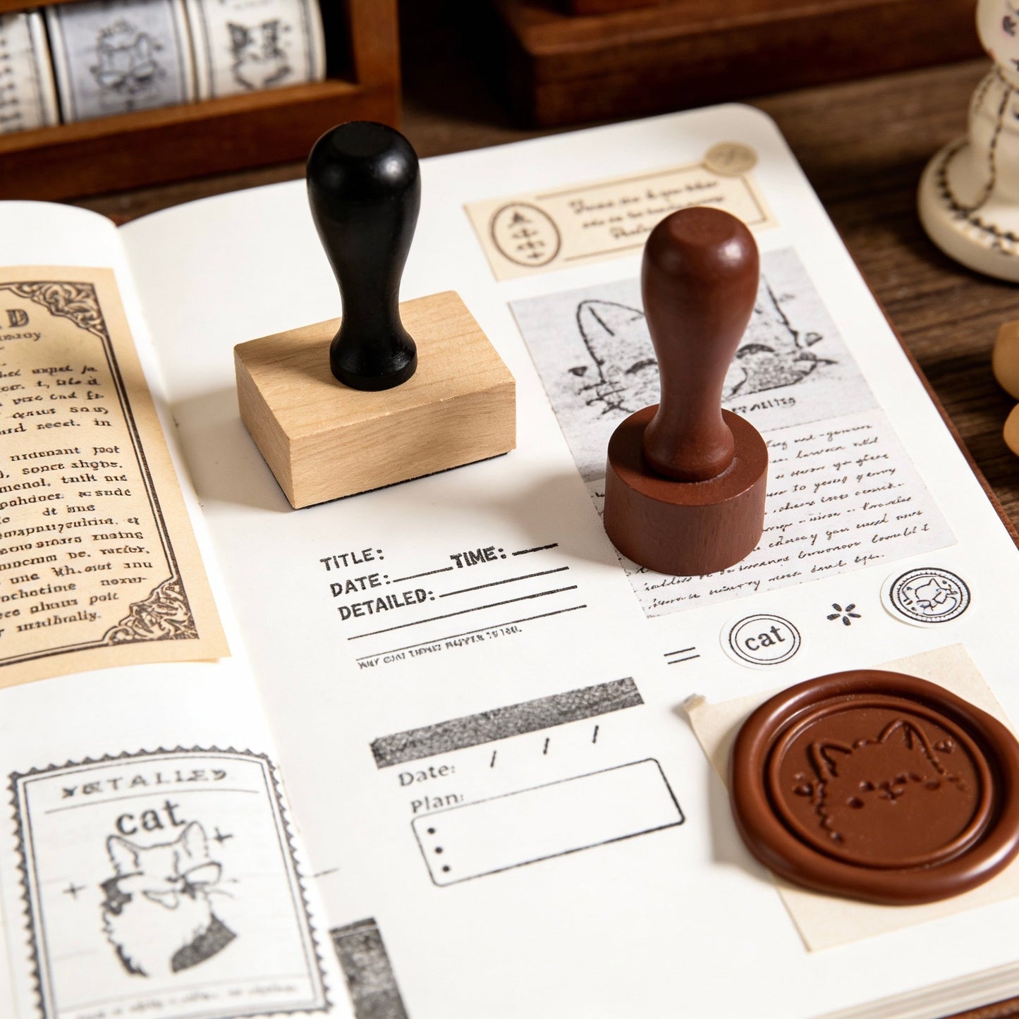 Classic Rectangular Wooden Stamp – Mix & Match Patterns