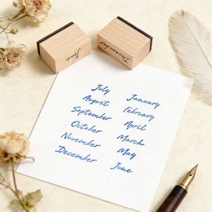Natural Wood Stamp  - Month and Week Collection
