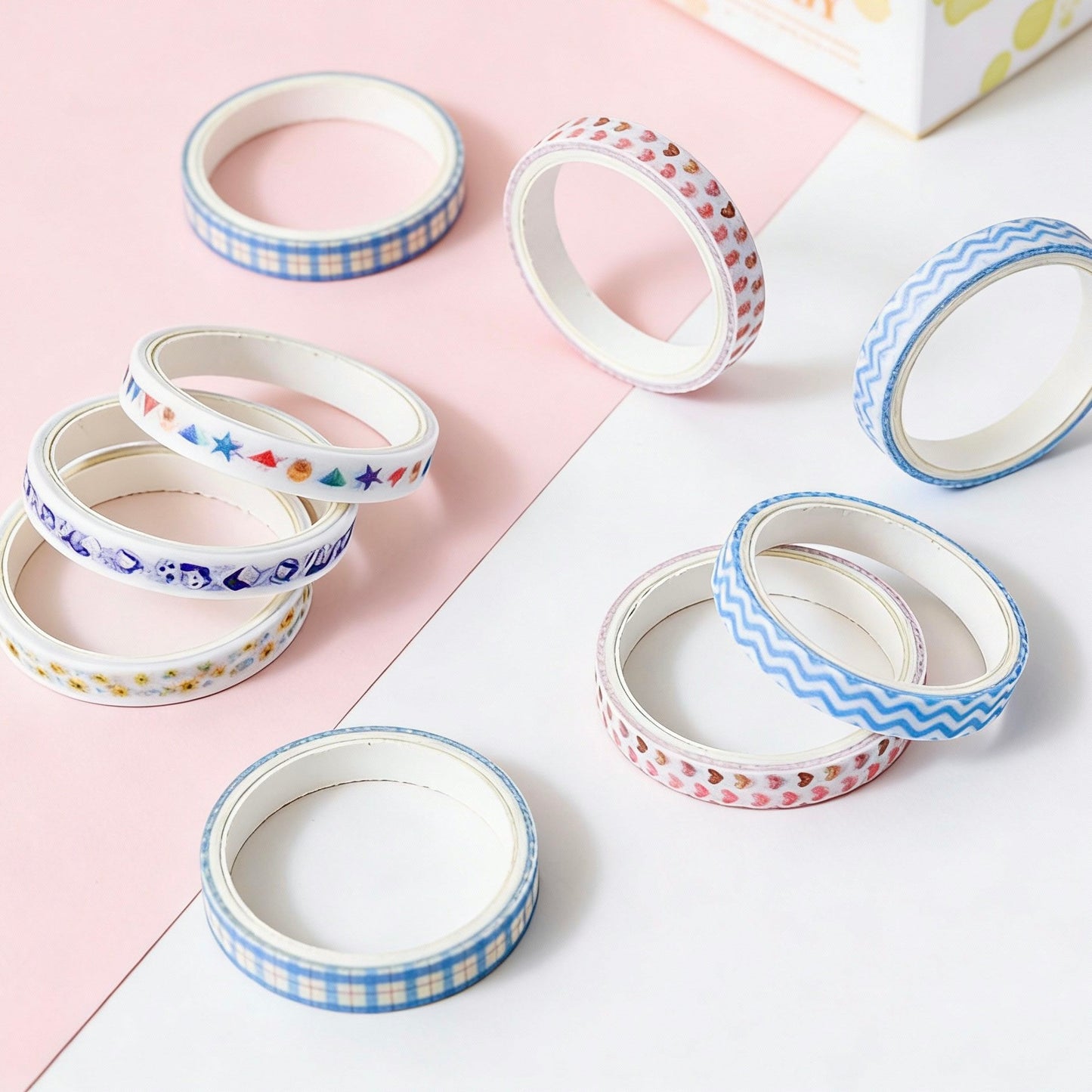 10-Pack Super Thin Washi Set | Washi Tape - Narrow and Petite Harmony Collection