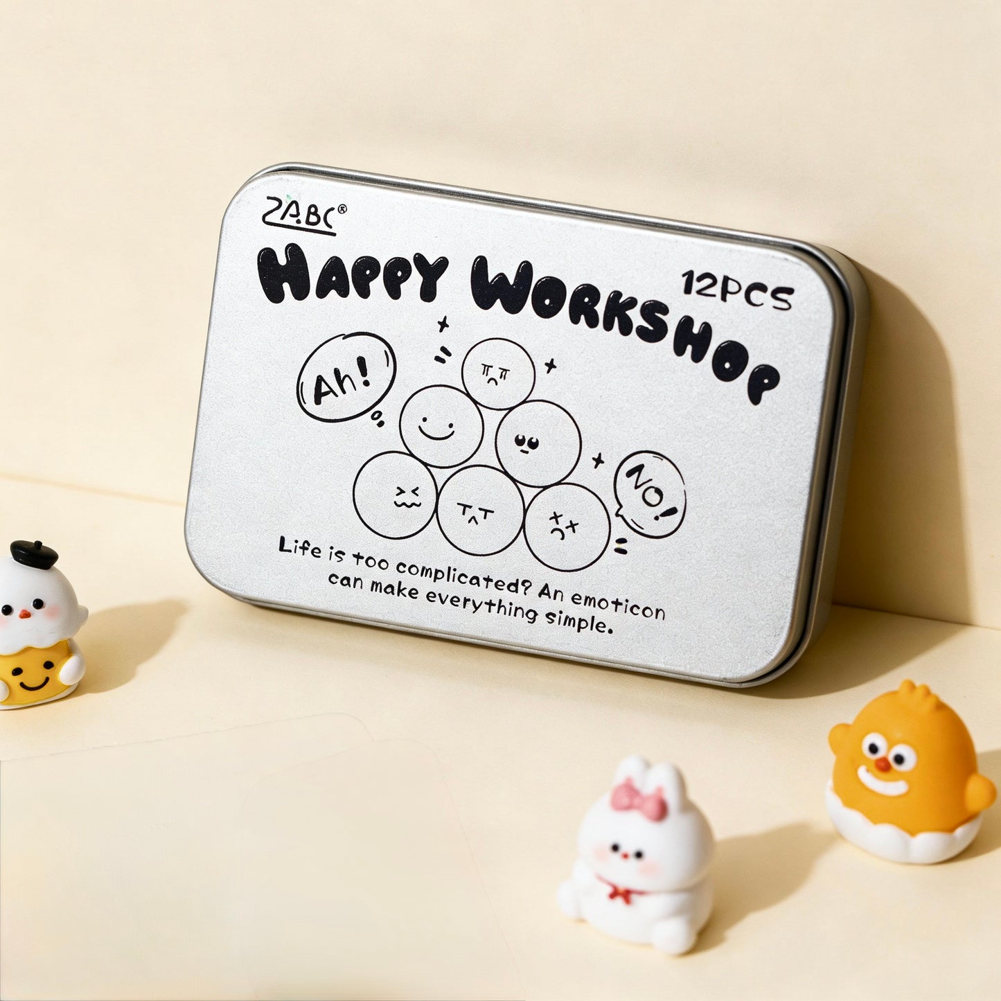 Beech Wood Stamp - Fun Emotions Set Journal Stamp