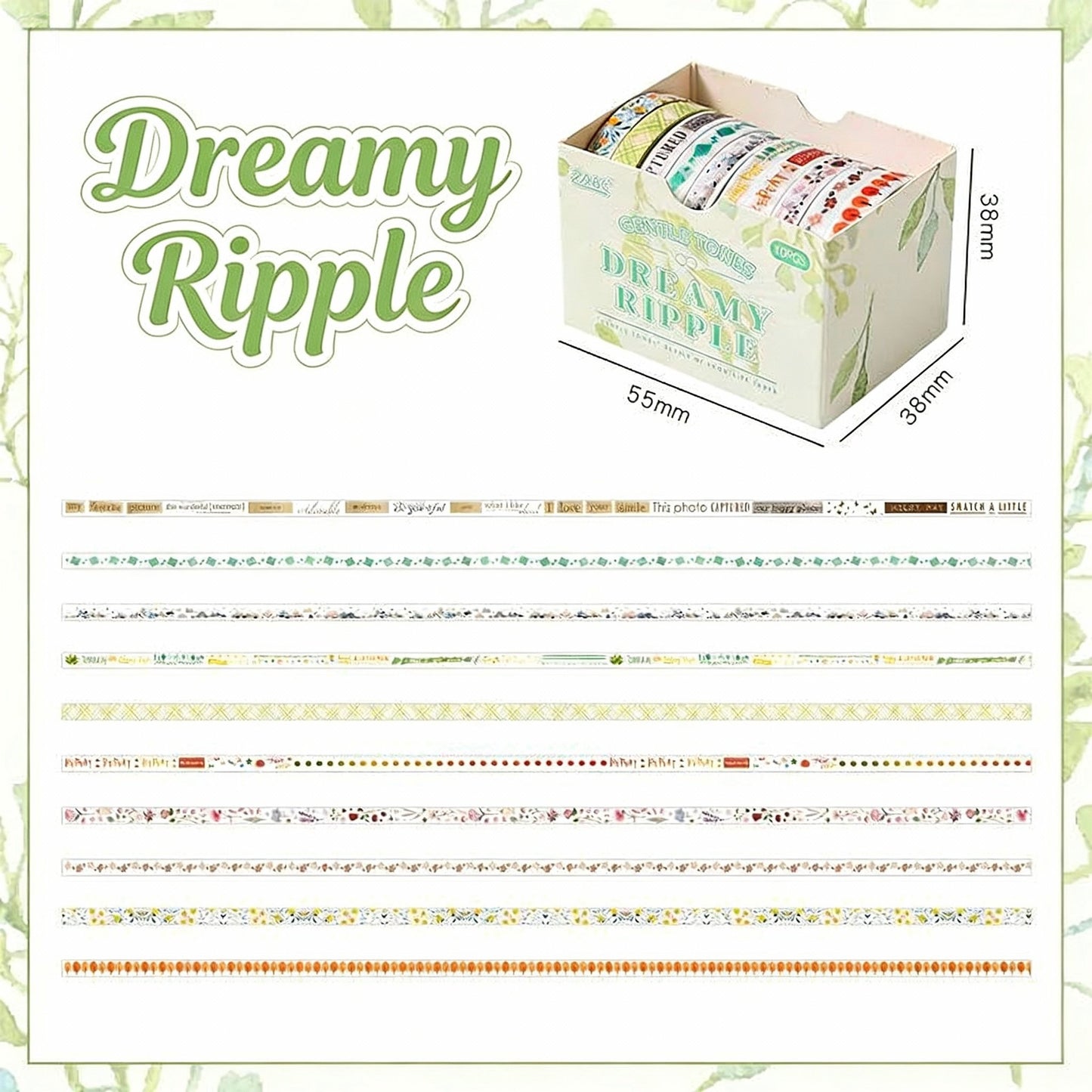 10-Pack Super Thin Washi Set | Washi Tape - Narrow and Petite Harmony Collection