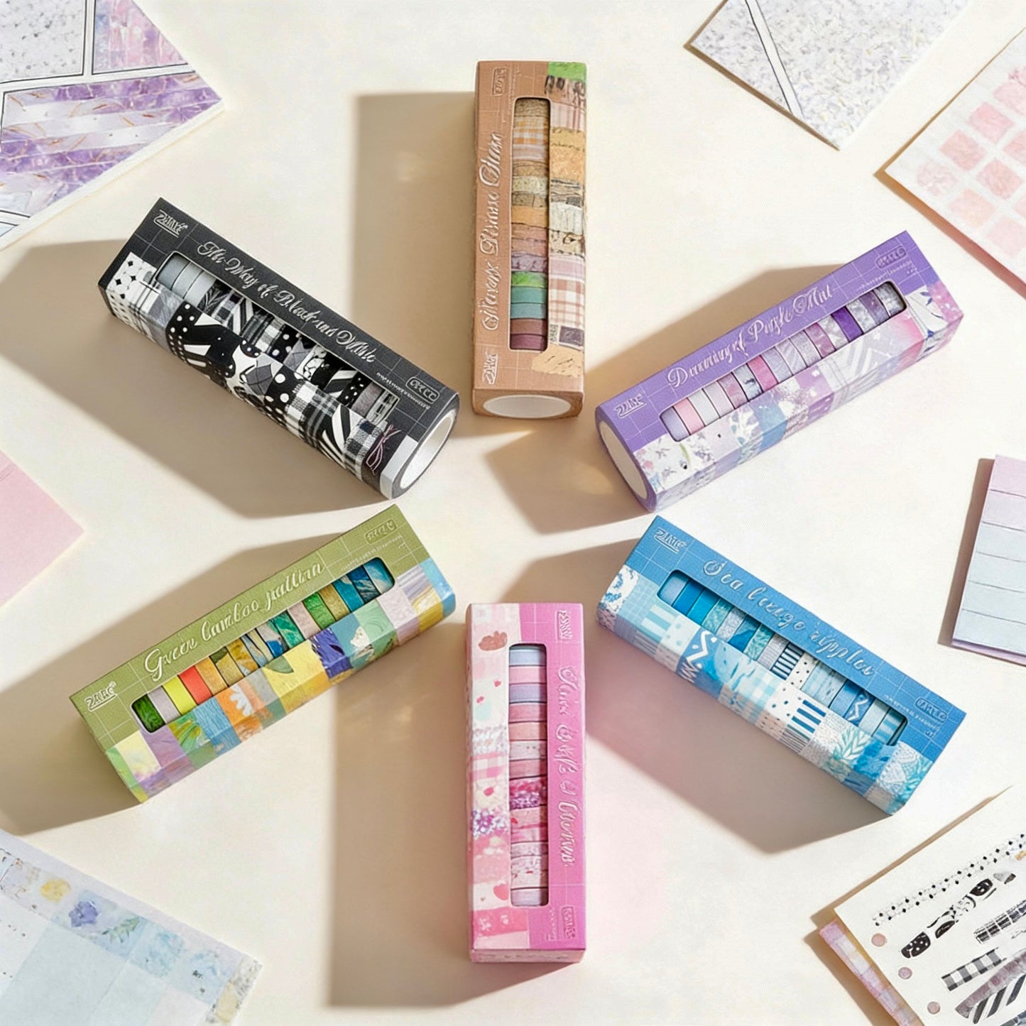 20-Pack Thin Washi Tape VALUE SET | Slim Palette Collection