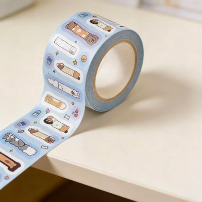 Pre-Die-Cut Wide Masking Tape - Puppy Days Collection