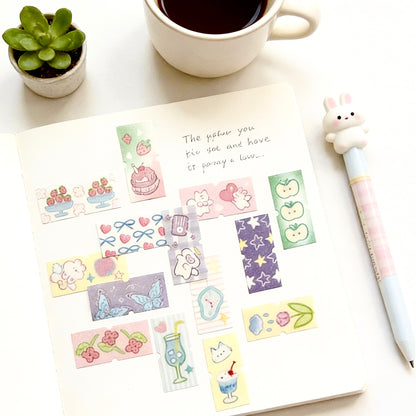 Glittering Pre-Die-Cut Masking Tape - Tag Diary Collection