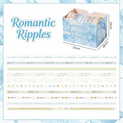 10-Pack Super Thin Washi Set | Washi Tape - Narrow and Petite Harmony Collection