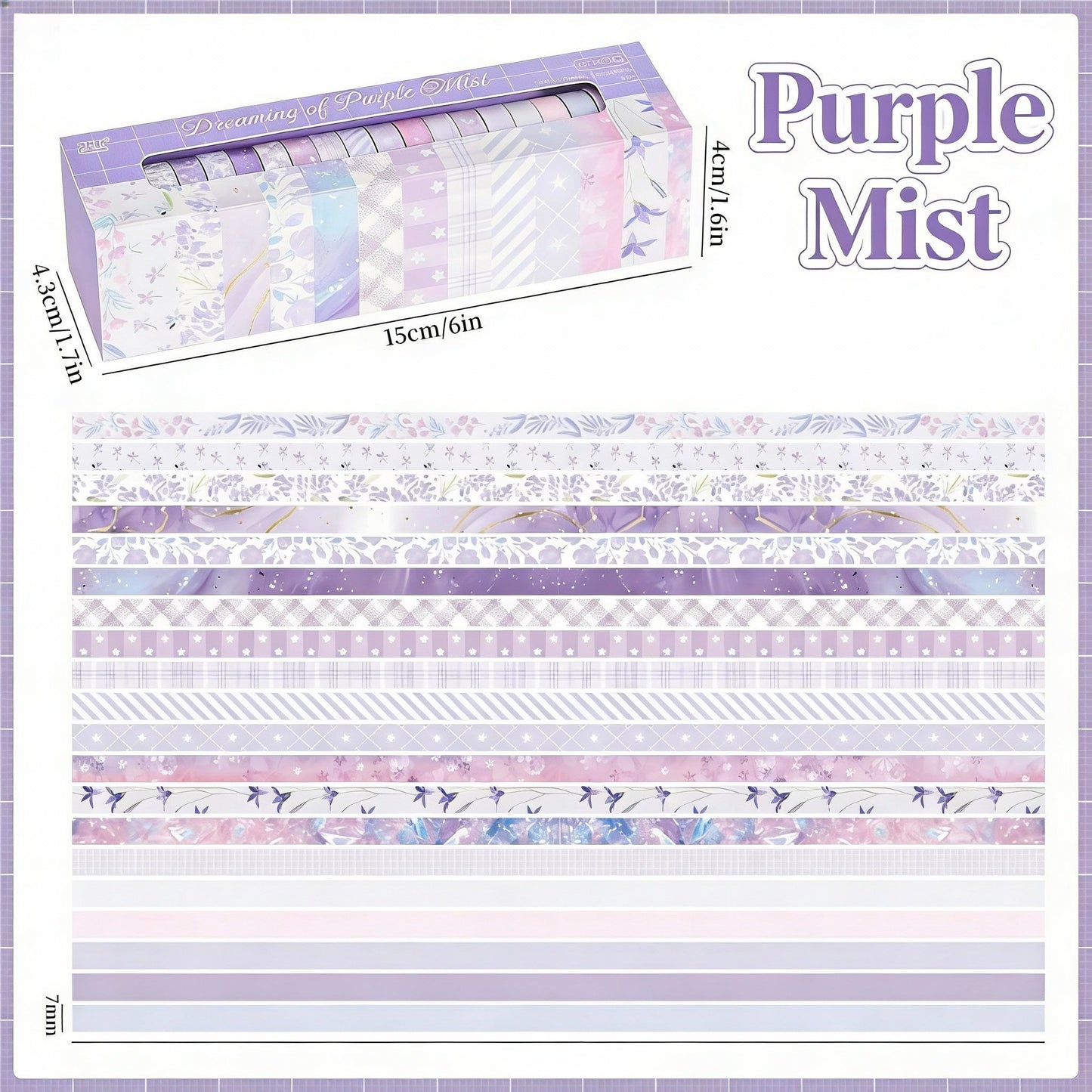 20-Pack Thin Washi Tape VALUE SET | Slim Palette Collection