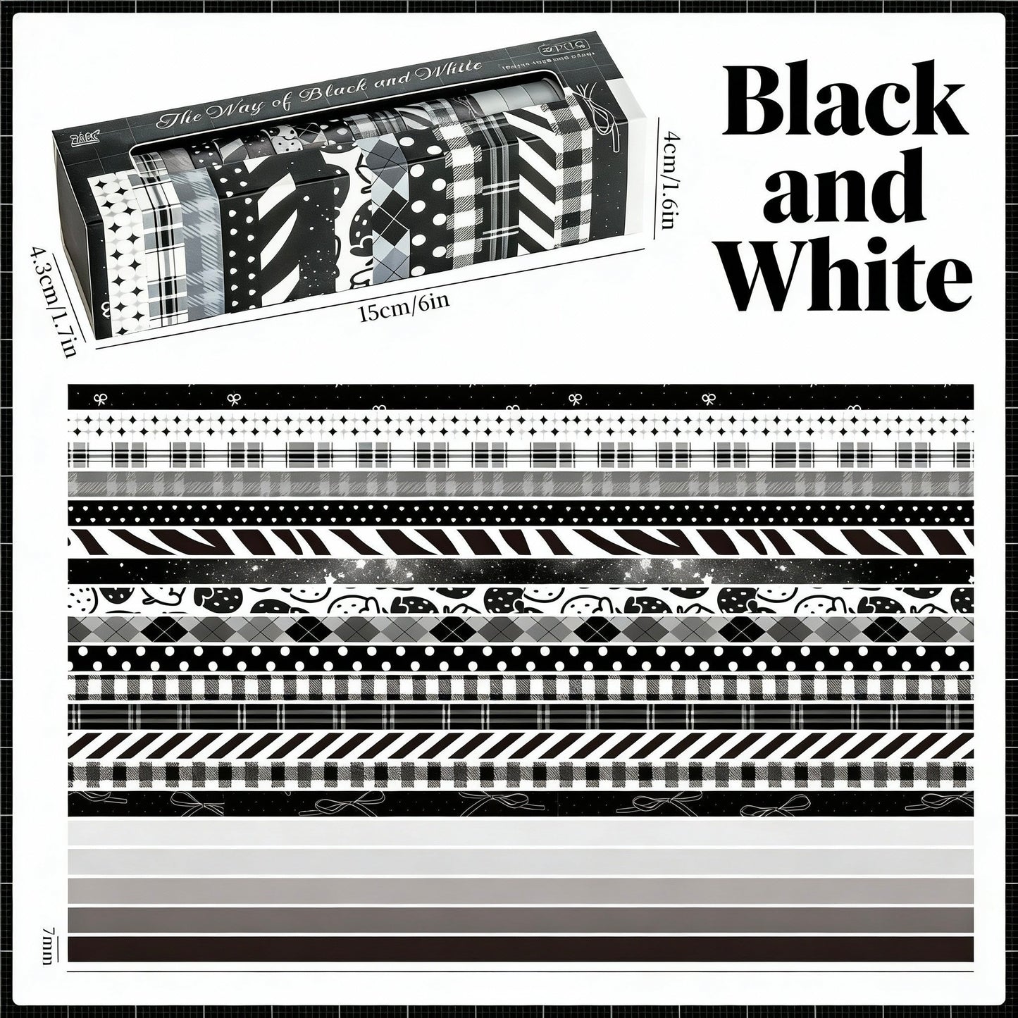 20-Pack Thin Washi Tape VALUE SET | Slim Palette Collection