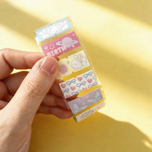 Glittering Pre-Die-Cut Masking Tape - Tag Diary Collection