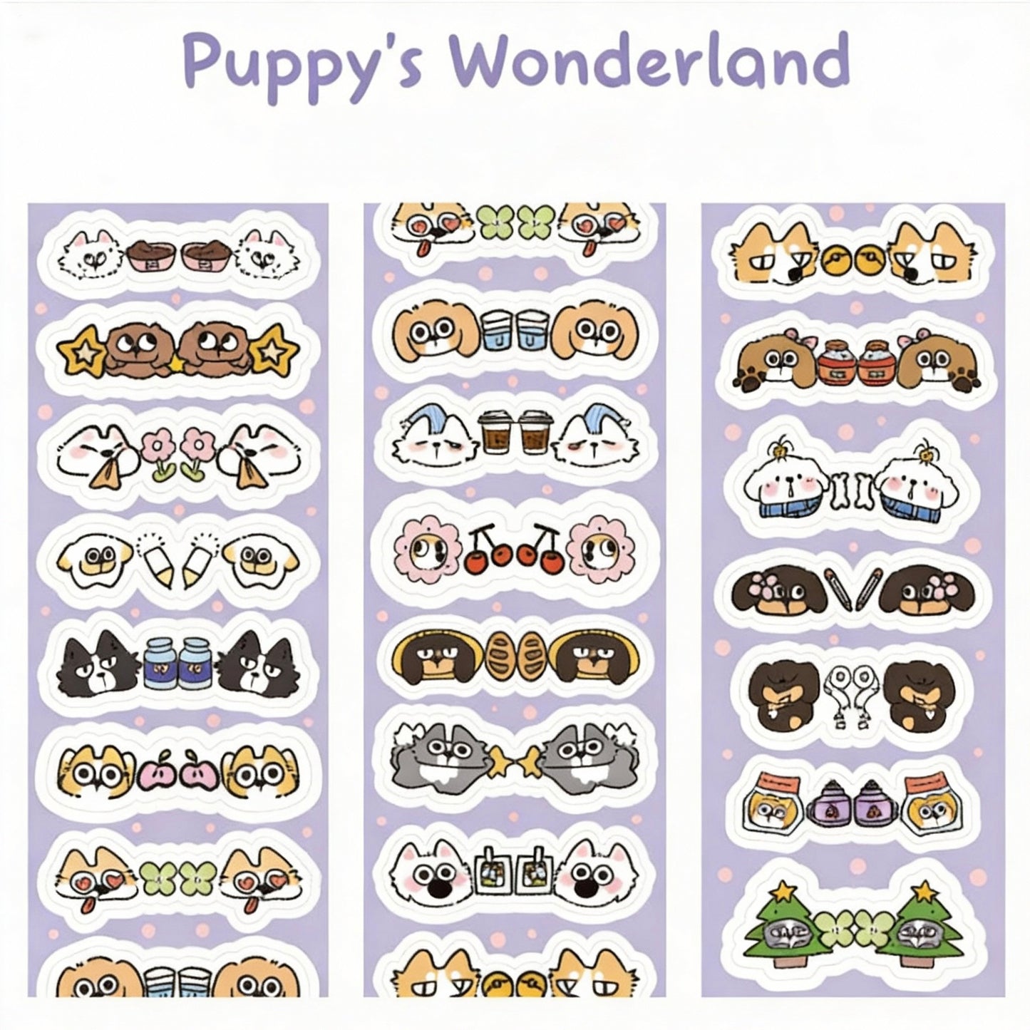 Pre-Die-Cut Wide Masking Tape - Puppy Days Collection