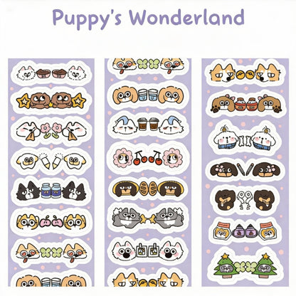 Pre-Die-Cut Wide Masking Tape - Puppy Days Collection