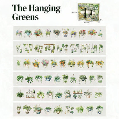 6-Pack Set | Clear Decorative Tape - The Hanging Greens Collection | Pre-Die-Cut