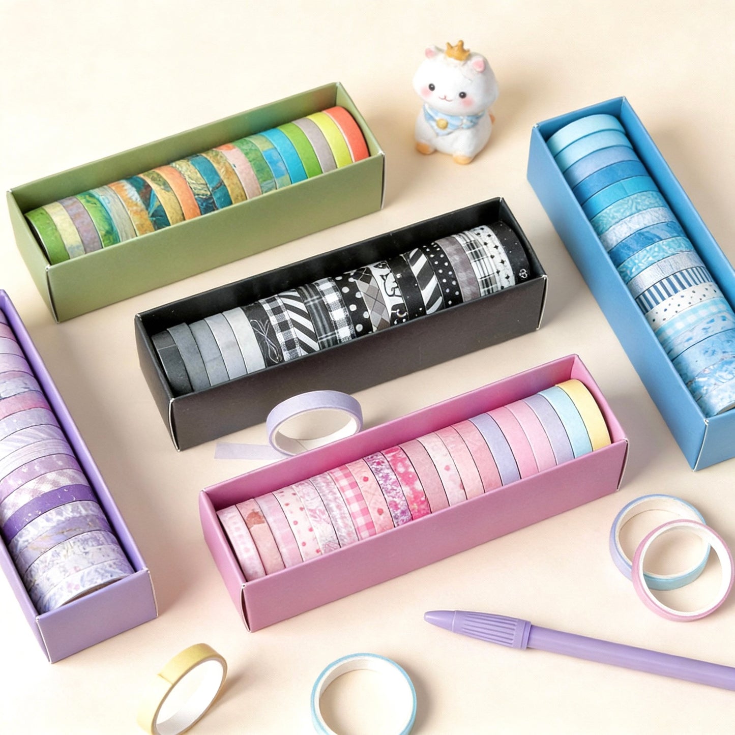 20-Pack Thin Washi Tape VALUE SET | Slim Palette Collection