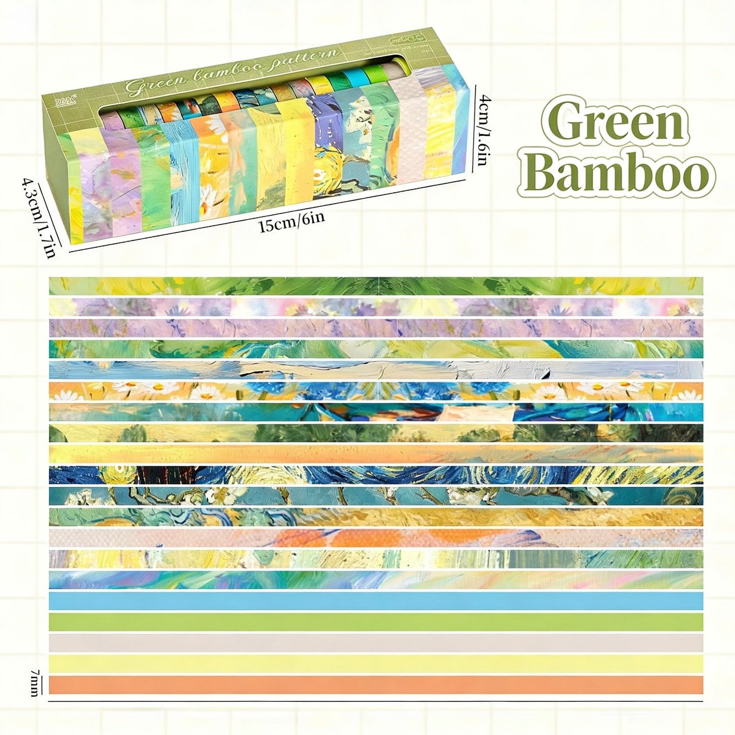20-Pack Thin Washi Tape VALUE SET | Slim Palette Collection
