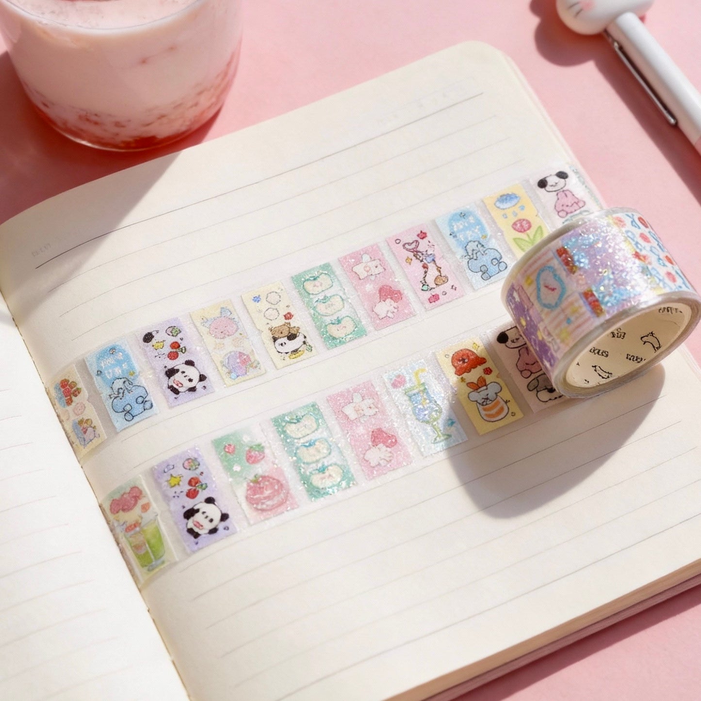 Glittering Pre-Die-Cut Masking Tape - Tag Diary Collection
