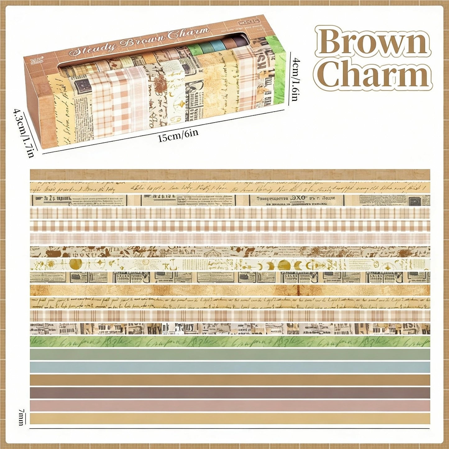 20-Pack Thin Washi Tape VALUE SET | Slim Palette Collection