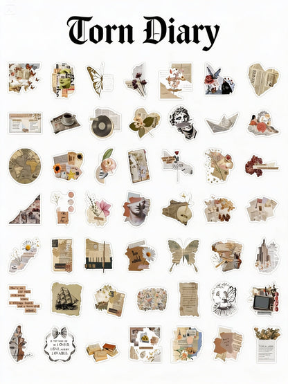 53 Pcs Individual Stickers | The Wabi-Sabi Diary Series