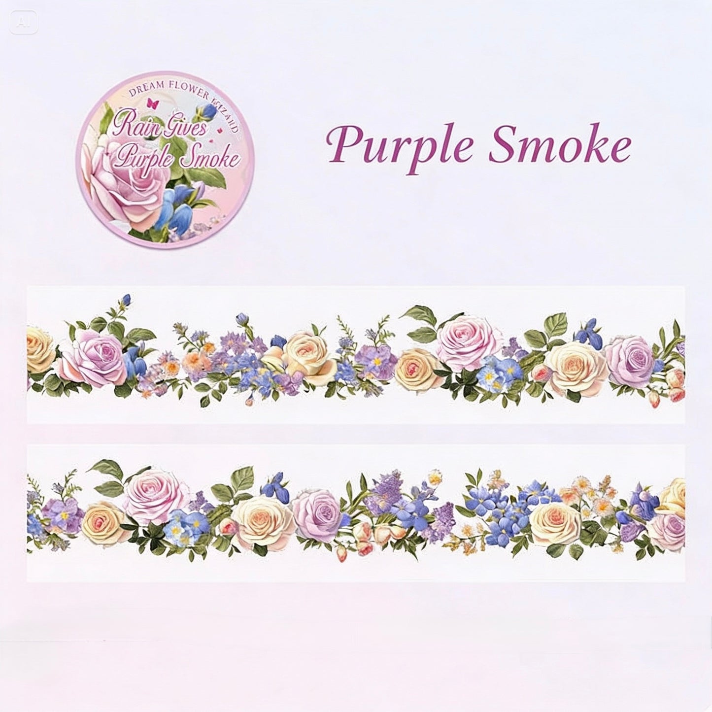 Pre-Die-Cut Clear Decorative Tape - Flower Fairyland Collection | Extra Wide