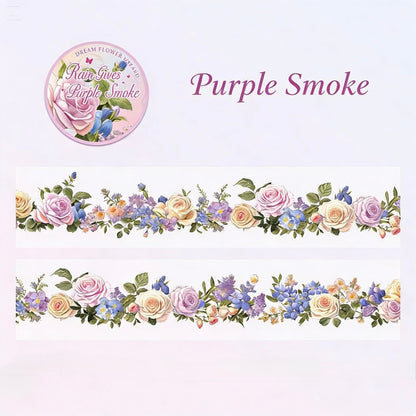 Pre-Die-Cut Clear Decorative Tape - Flower Fairyland Collection | Extra Wide