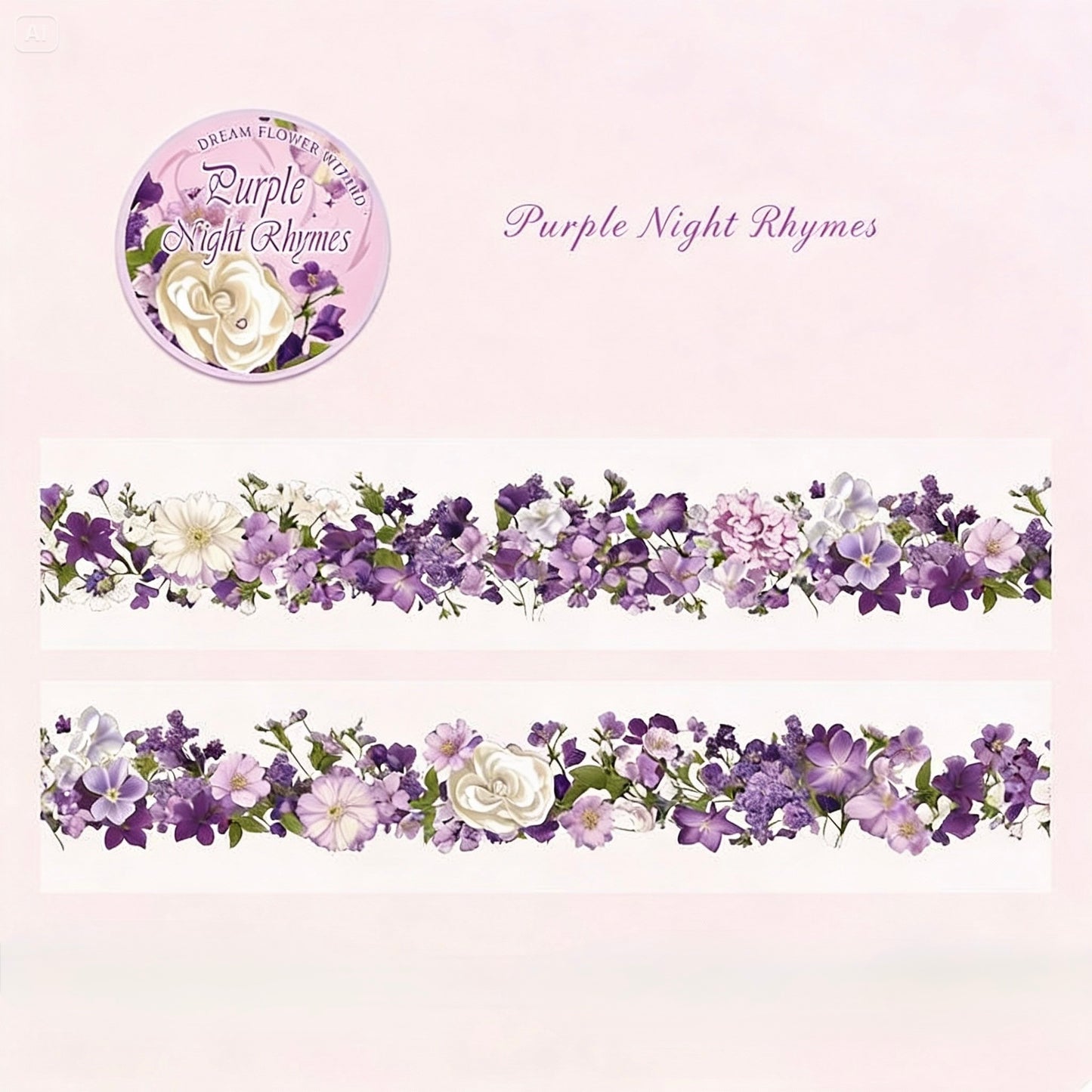 Pre-Die-Cut Clear Decorative Tape - Flower Fairyland Collection | Extra Wide