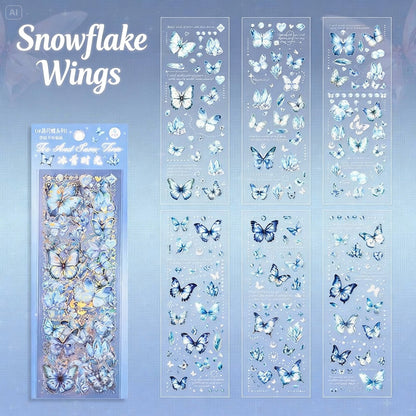 6 Sheets Sticker Set - Korean-style Crystal Shimmer Butterfly