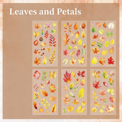 6 Sheets Sticker Set - Korean-style Botanical Floral