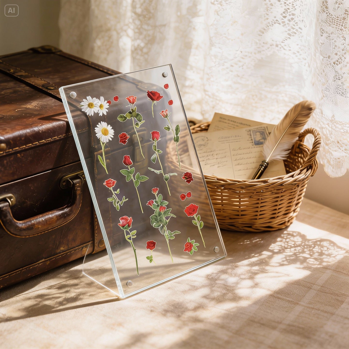 6 Sheets Sticker Set - Korean-style Botanical Floral