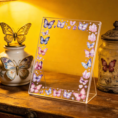 6 Sheets Sticker Set - Korean-style Crystal Shimmer Butterfly