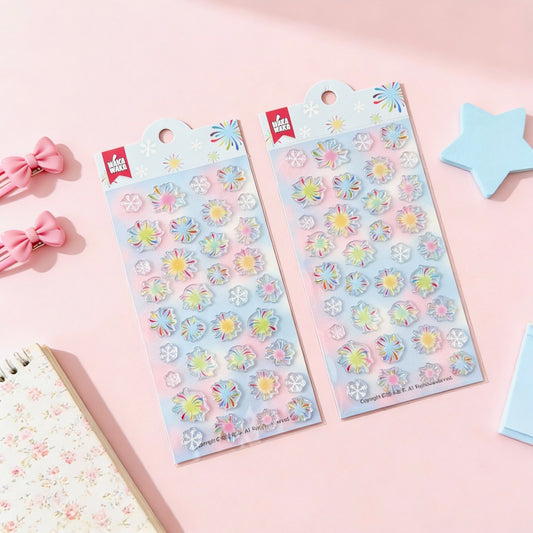 3D Glass-like Epoxy Stickers | Macaron Firework Show