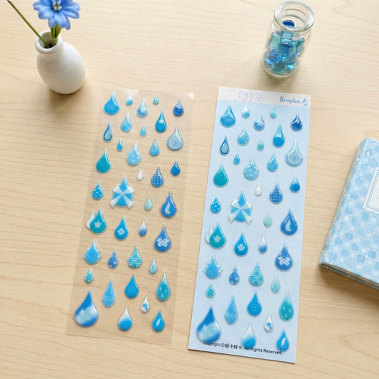 3D Glass-like Epoxy Stickers | Raindrop Kisses