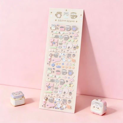 K-Style Sparkle Sticker Collection - Tiny Shimmer Cuddlers