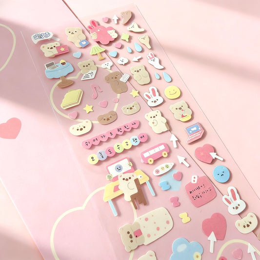 K-Style Sparkle Sticker Collection - Tiny Shimmer Cuddlers