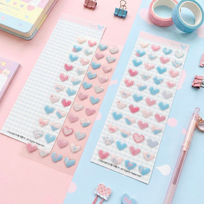 3D Glass-like Epoxy Stickers | Sweet Love Tender Hearts