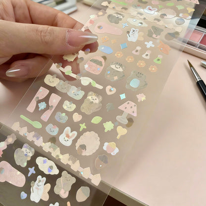 K-Style Sparkle Sticker Collection - Tiny Shimmer Cuddlers