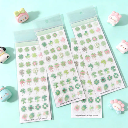 3D Glass-like Epoxy Stickers | Lucky Clover
