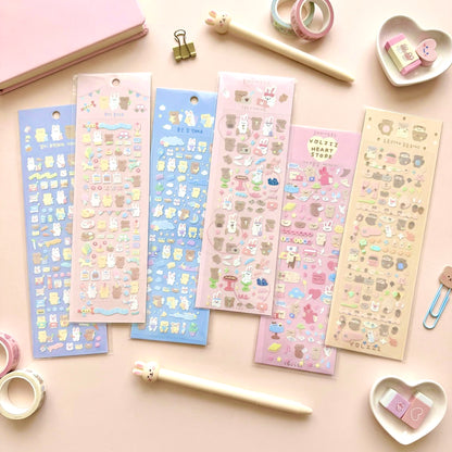 K-Style Sparkle Sticker Collection - Tiny Shimmer Cuddlers