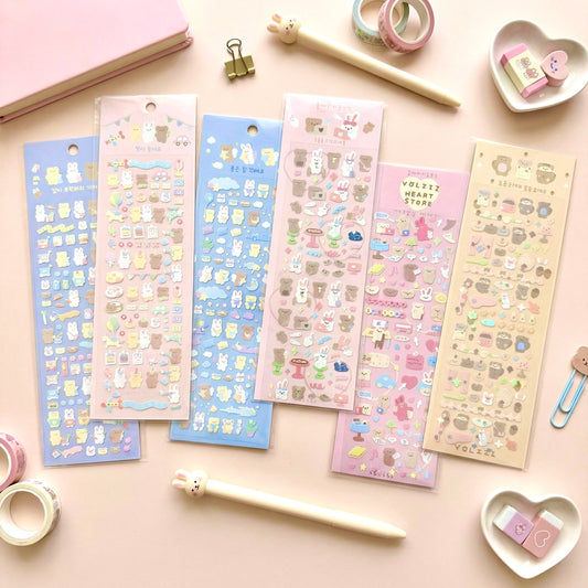 K-Style Sparkle Sticker Collection - Tiny Shimmer Cuddlers