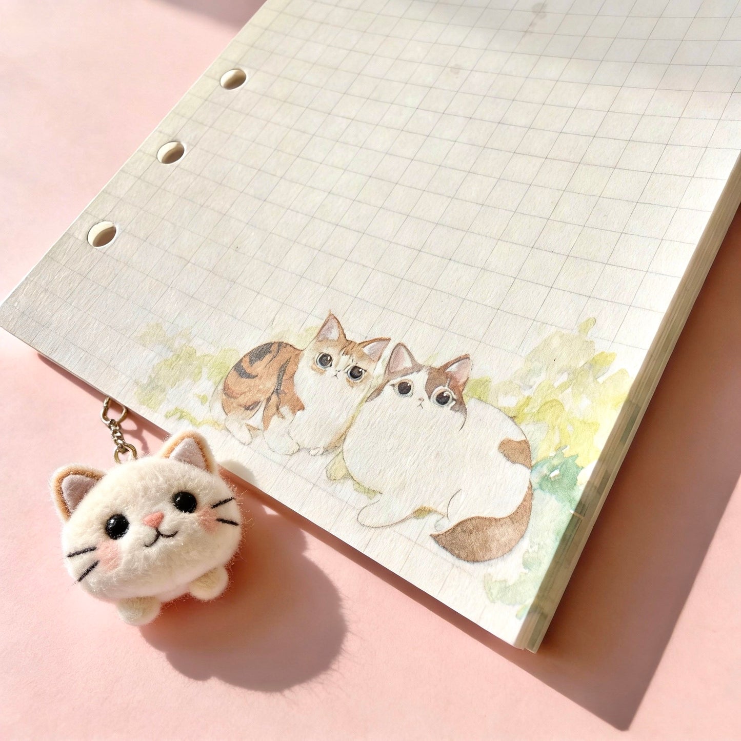 A6 6-Hole Refill Sheets | Sunny Sakura Kitty