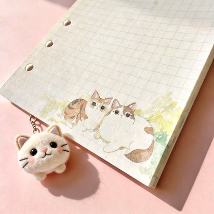 A6 6-Hole Refill Sheets | Sunny Sakura Kitty