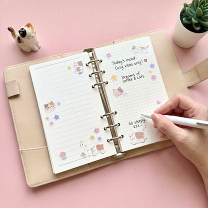 A6 6-Hole Refill Sheets | Sunny Sakura Kitty