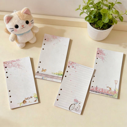 A6 6-Hole Refill Sheets | Sunny Sakura Kitty