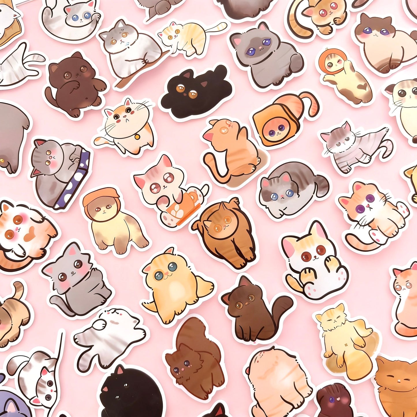 100 Pcs Individual Stickers |  Kitty-Cat Collection