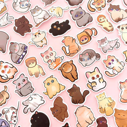 100 Pcs Individual Stickers |  Kitty-Cat Collection
