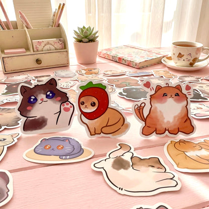 100 Pcs Individual Stickers |  Kitty-Cat Collection