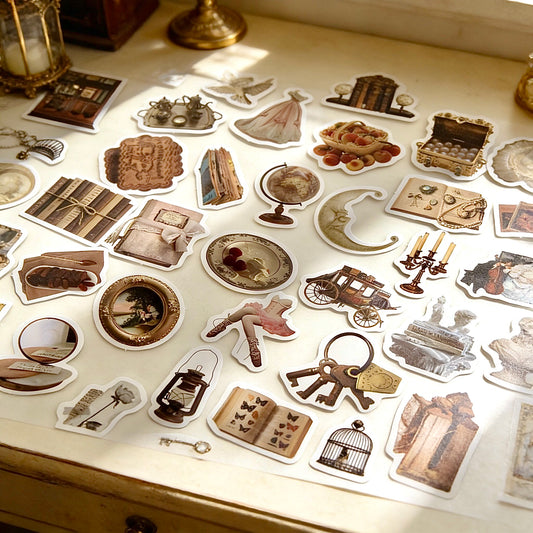 100 Pcs Individual Stickers |  Vintage Royal Treasures