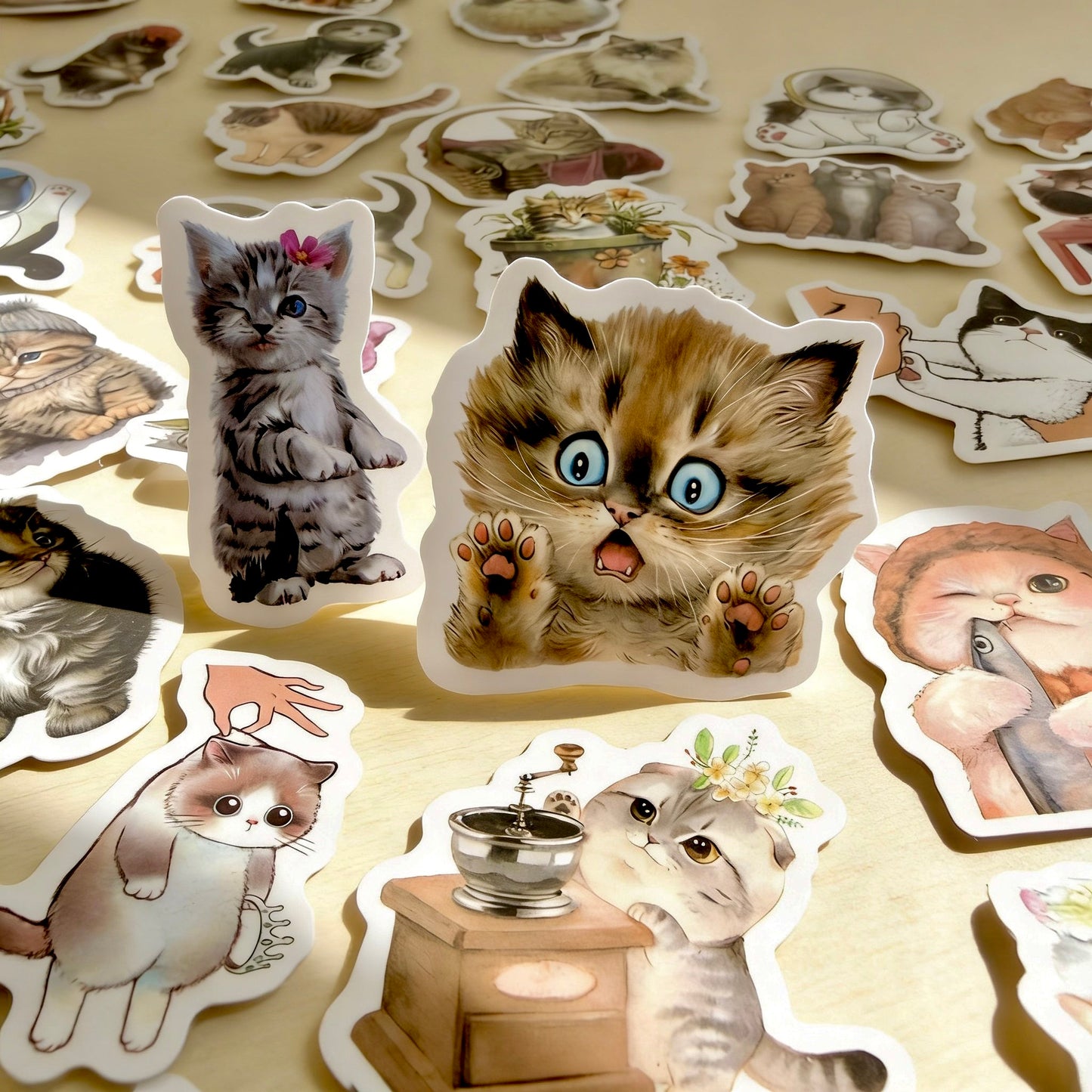 100 Pcs Individual Stickers |  Kitty-Cat Collection