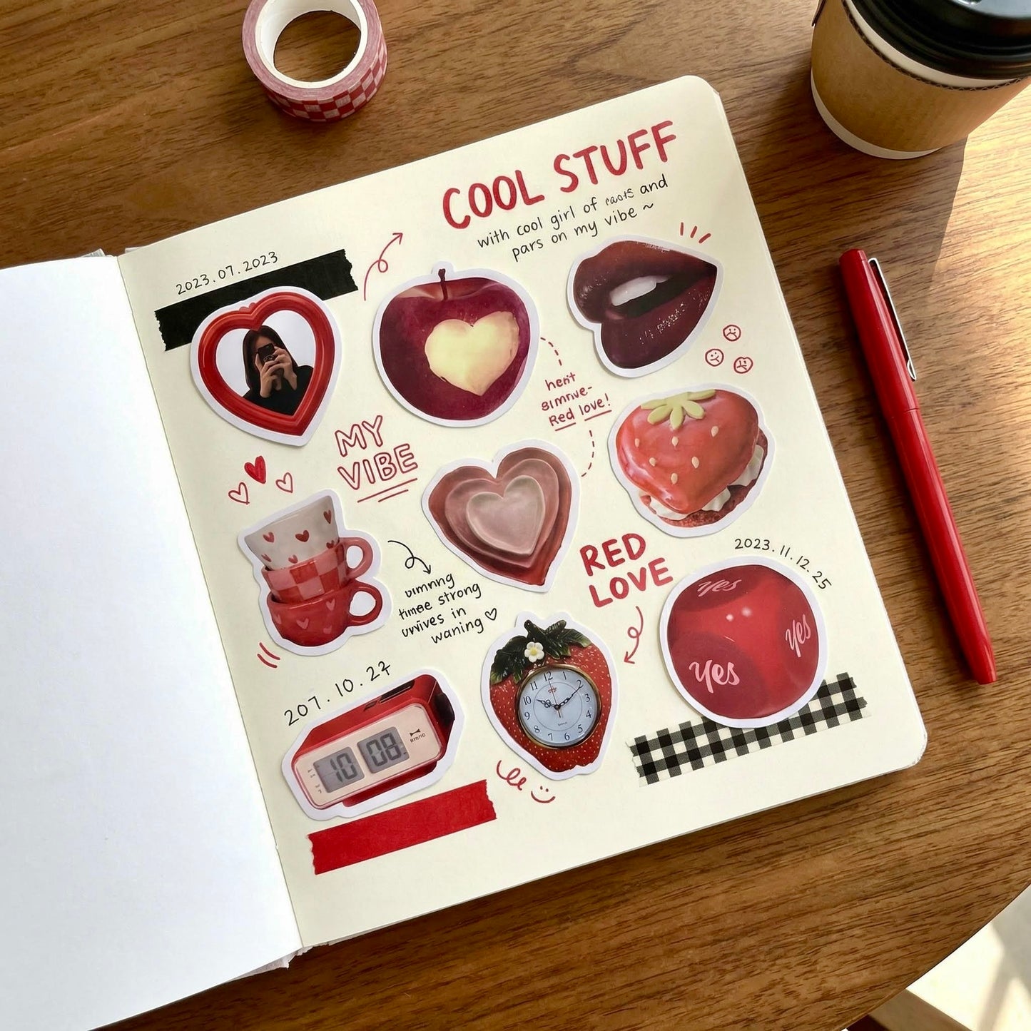 60 Pcs Individual Stickers | Passionate Fiery Red