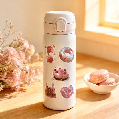 100 Pcs Individual Stickers | Luminous Pink Parade