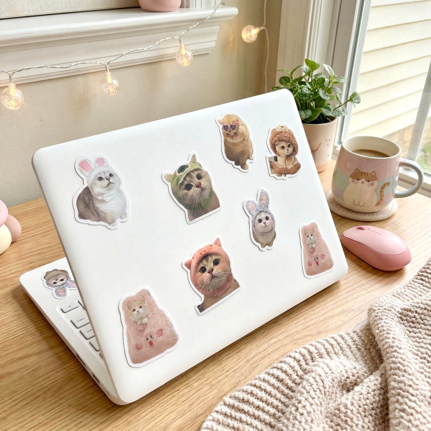 100 Pcs Individual Stickers |  Kitty-Cat Collection