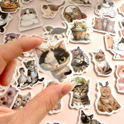 100 Pcs Individual Stickers |  Kitty-Cat Collection